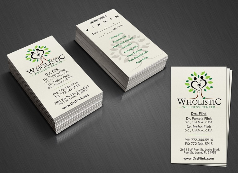 Wholistic Wellness Center Business Card Design JH Design Unlimited