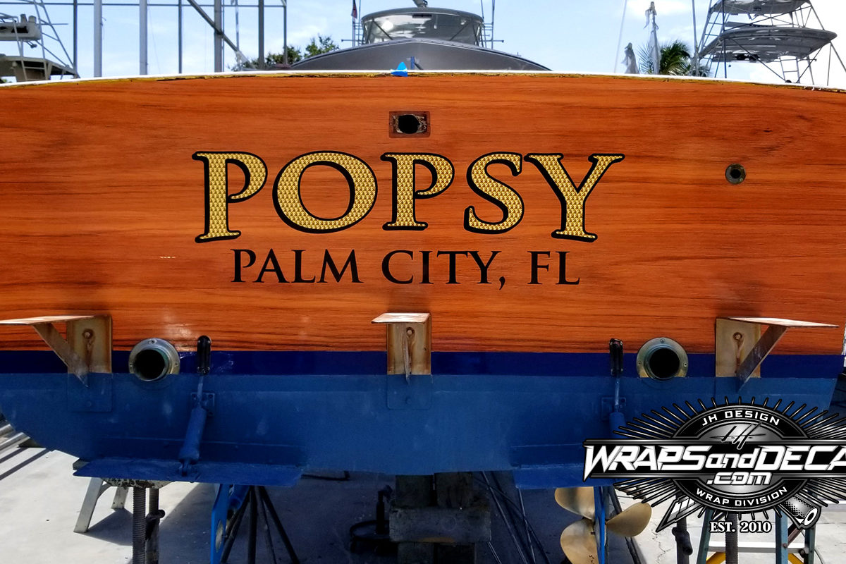 Faux Teak Transom Wrap Jensen Beach