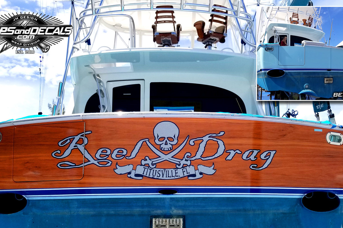 Faux Teak Transom Wrap