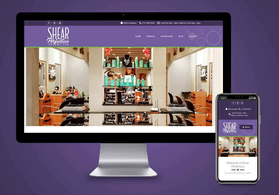 Website Design - Shear Perfection Salon and Spa
